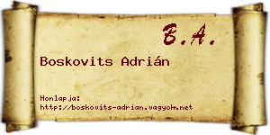 Boskovits Adrián névjegykártya