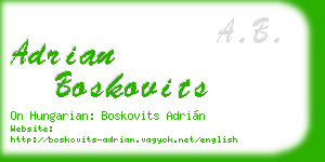 adrian boskovits business card
