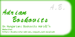 adrian boskovits business card